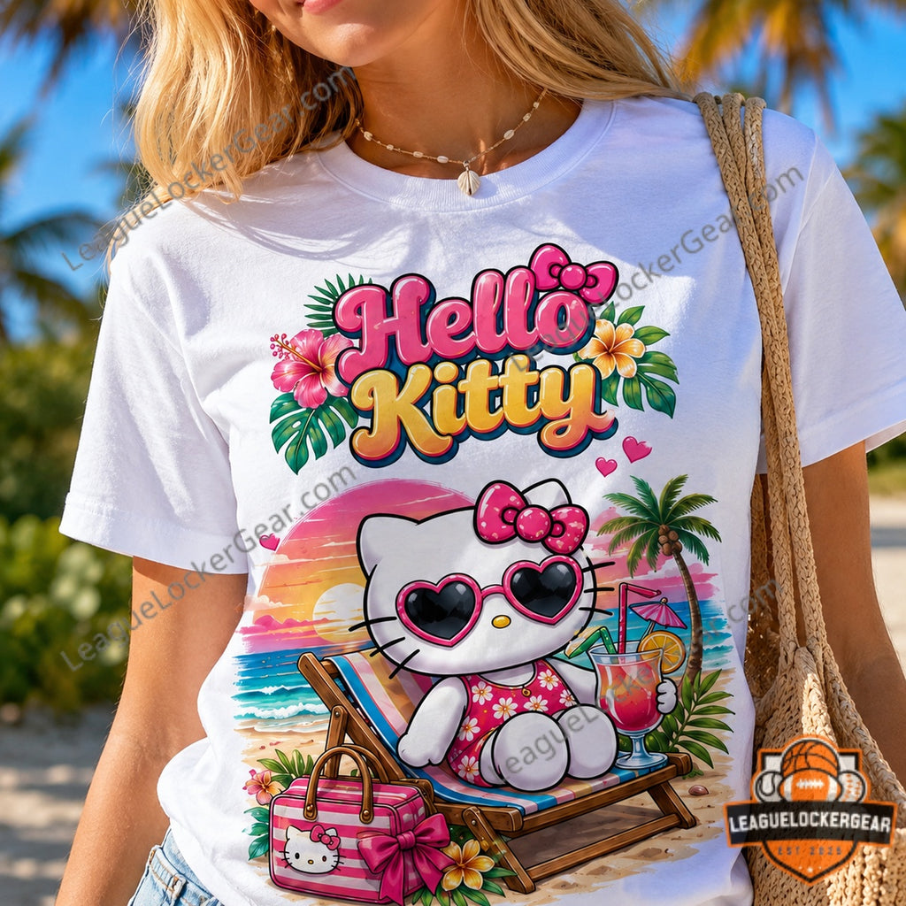 Hello Kitty Summer Vacation Beach Not Today Just Kitty T-Shirt - LeagueLockerGear