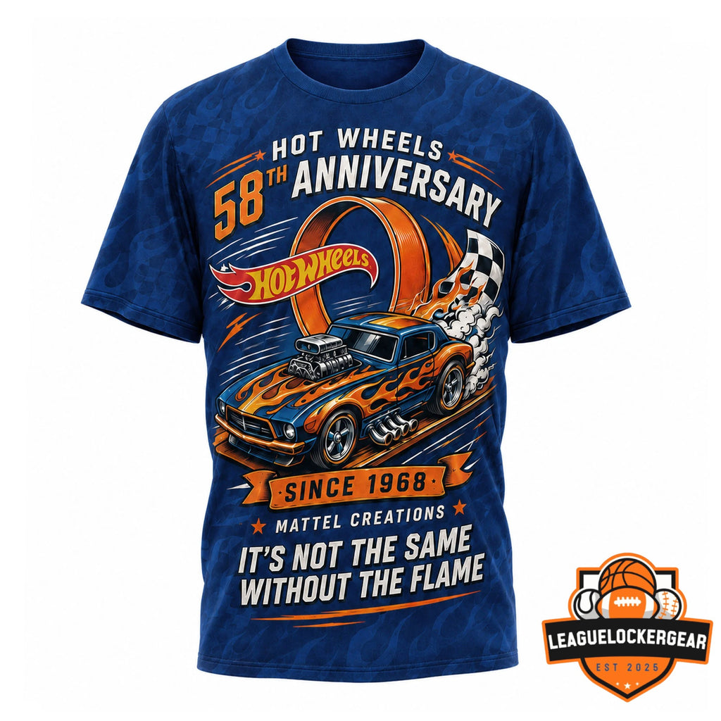 Hot Wheels 58th Anniversary 2026 Since 1968 T-Shirt - LeagueLockerGear