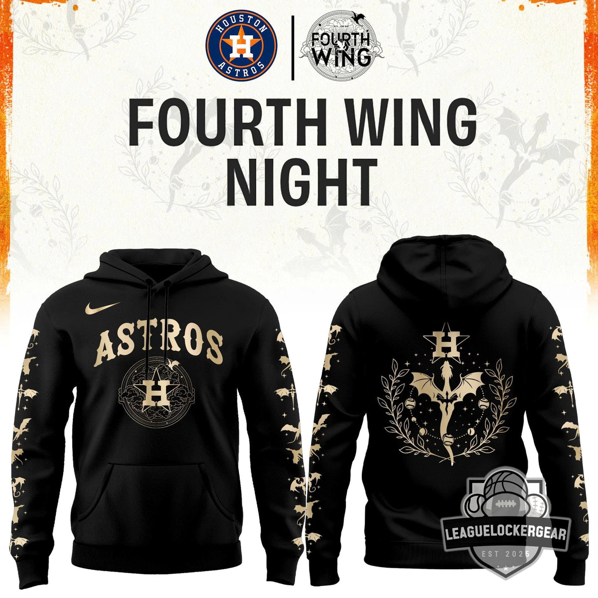 Houston Astros Fourth Wing Night Hoodie - LeagueLockerGear