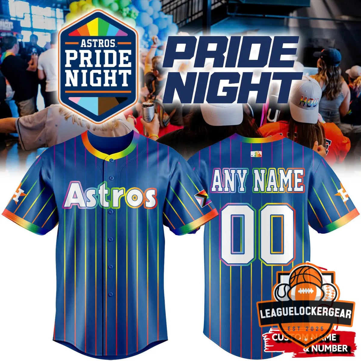 Houston Astros Pride Night Baseball Jersey - LeagueLockerGear
