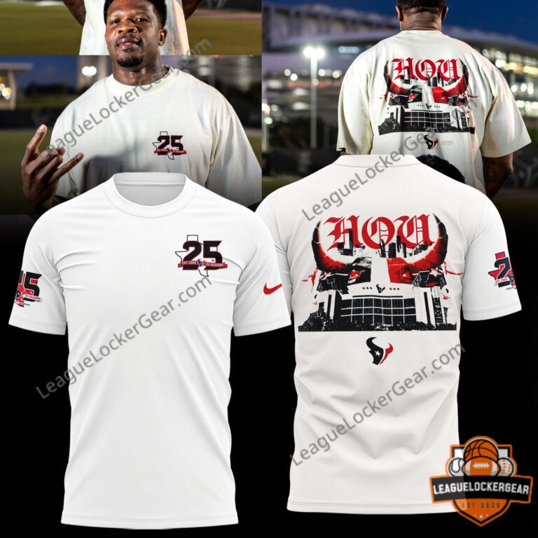 Houston Texans 25th Season Anniversary T-Shirt - LeagueLockerGear