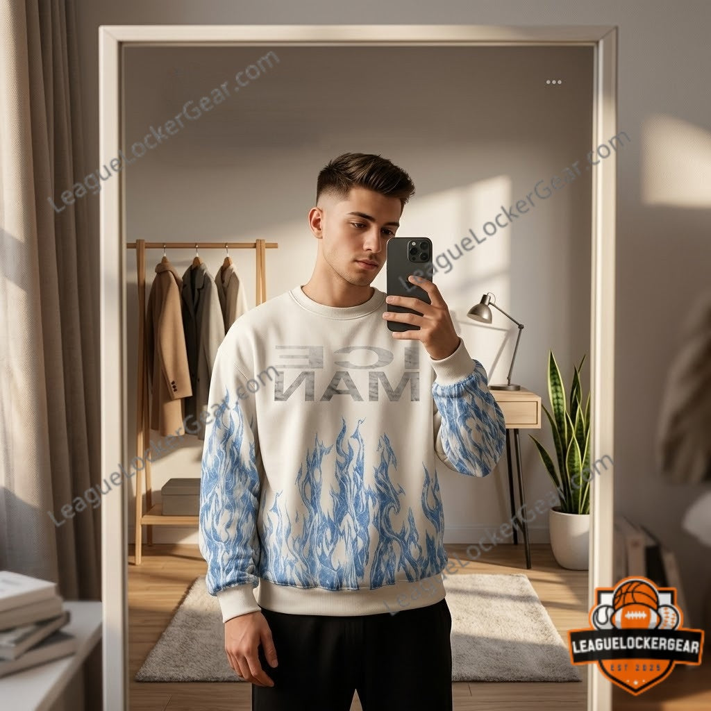 Drake Iceman Blue Flame Crewneck Sweatshirt 2026 - LeagueLockerGear