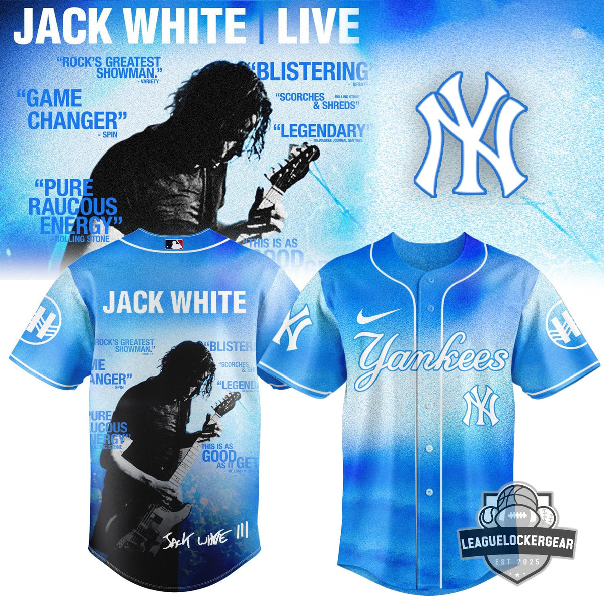 Jack White Live MLB All Team Baseball Jersey - LeagueLockerGear