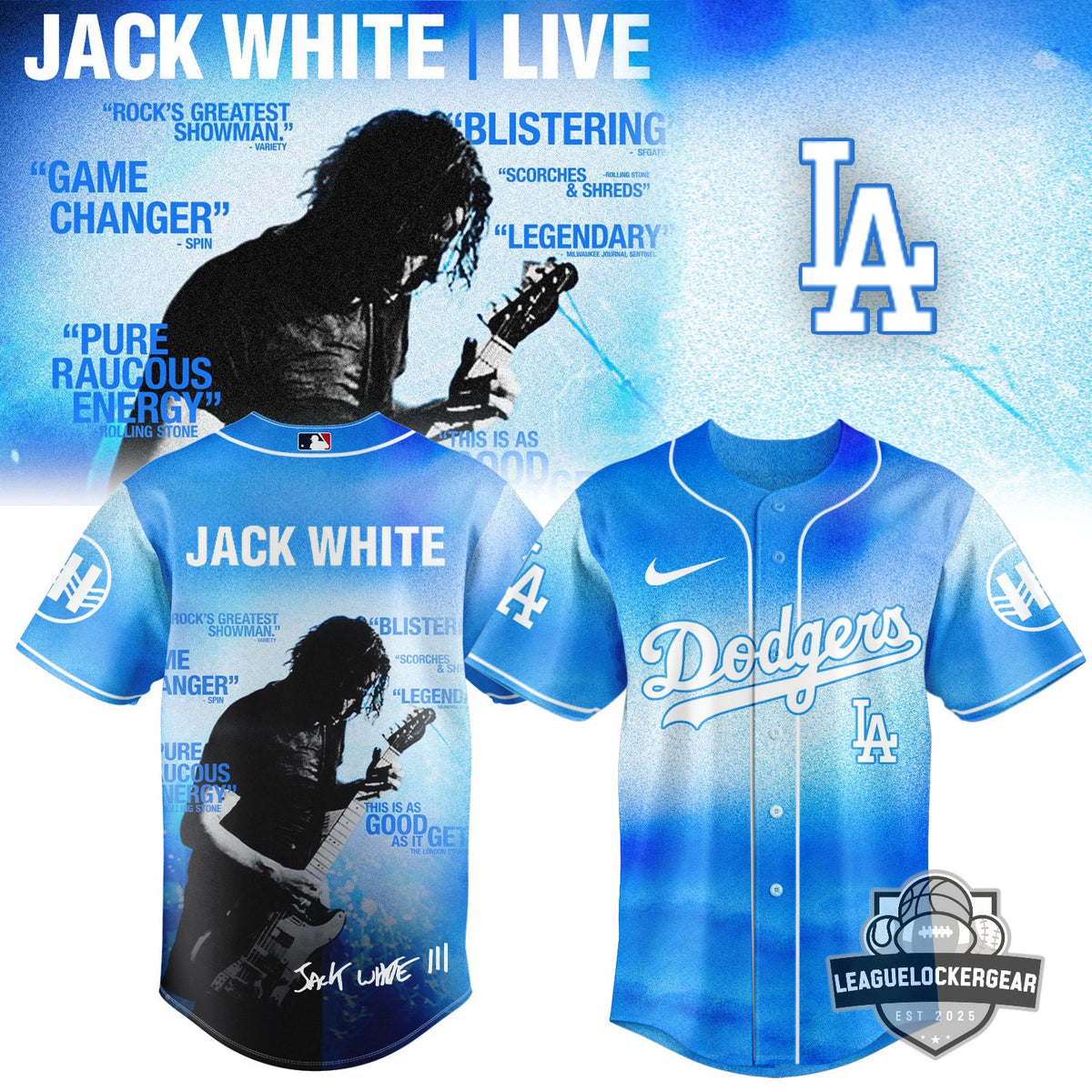 Jack White Live MLB All Team Baseball Jersey - LeagueLockerGear