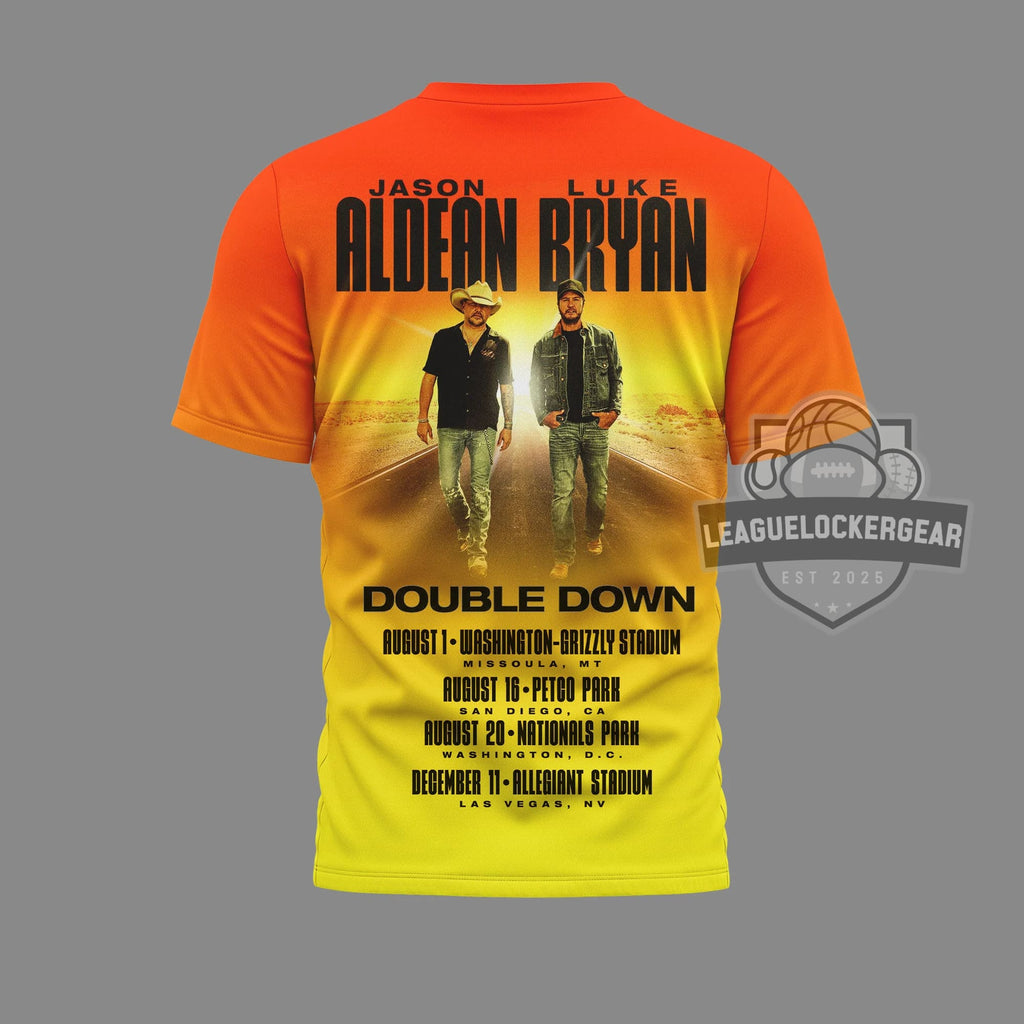 Jason Aldean Luke Bryan Double Down 2026 Tour T-Shirt - LeagueLockerGear