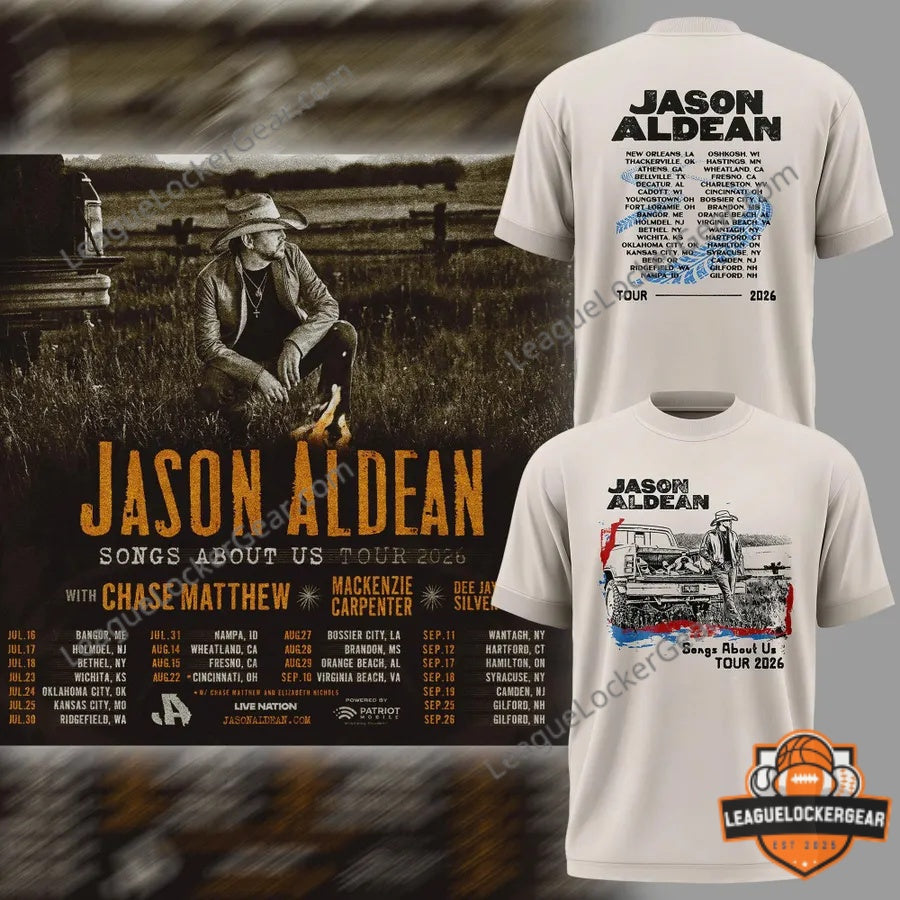 Jason Aldean Songs About Us Tour 2026 T-Shirt | League Locker Gear
