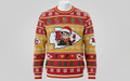 Kansas City Chiefs x Harry Potter Ugly Christmas Sweater – Red & Gold "Wizarding Football" Knit - LeagueLockerGear