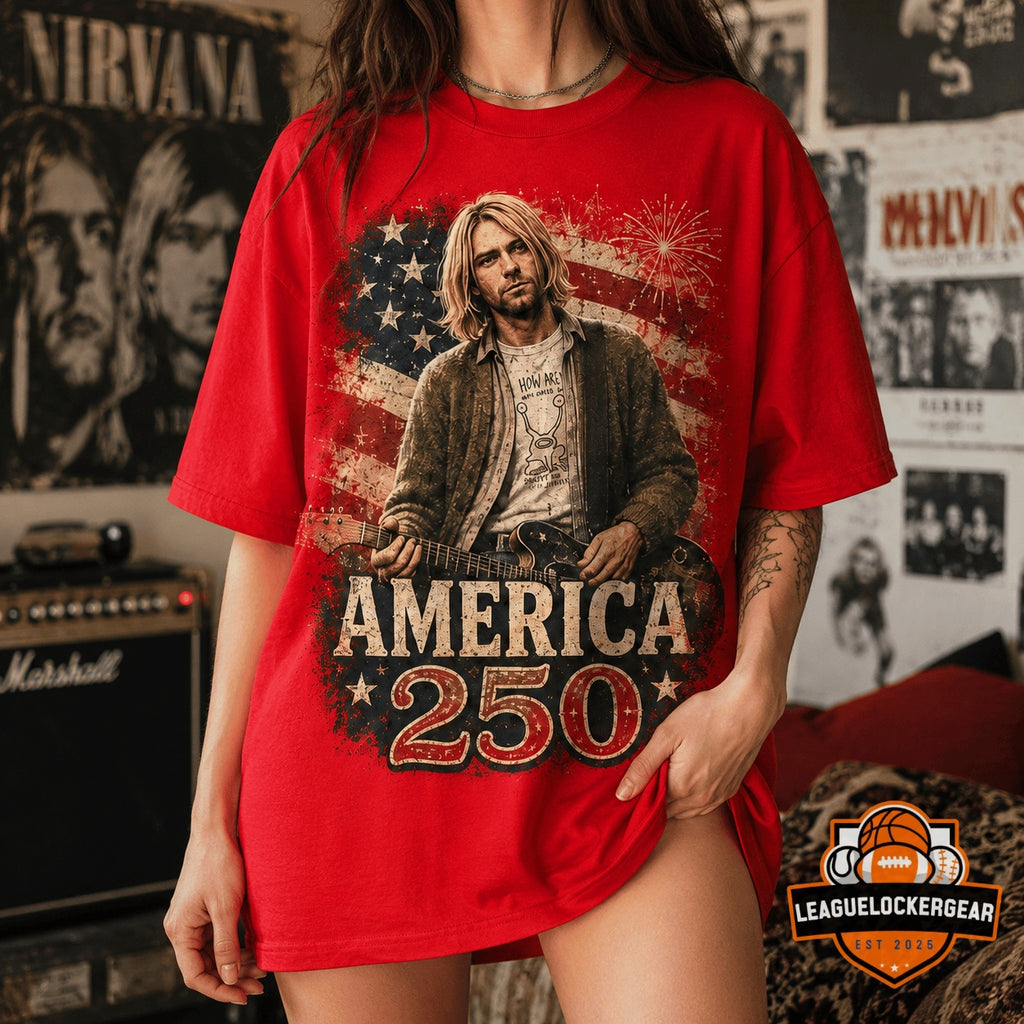 Kurt Cobain America 250 Years of Freedom T-Shirt - LeagueLockerGear