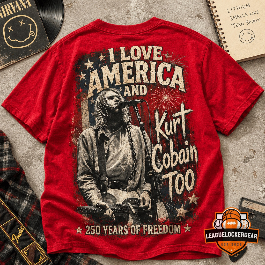 Kurt Cobain America 250 Years of Freedom T-Shirt - LeagueLockerGear