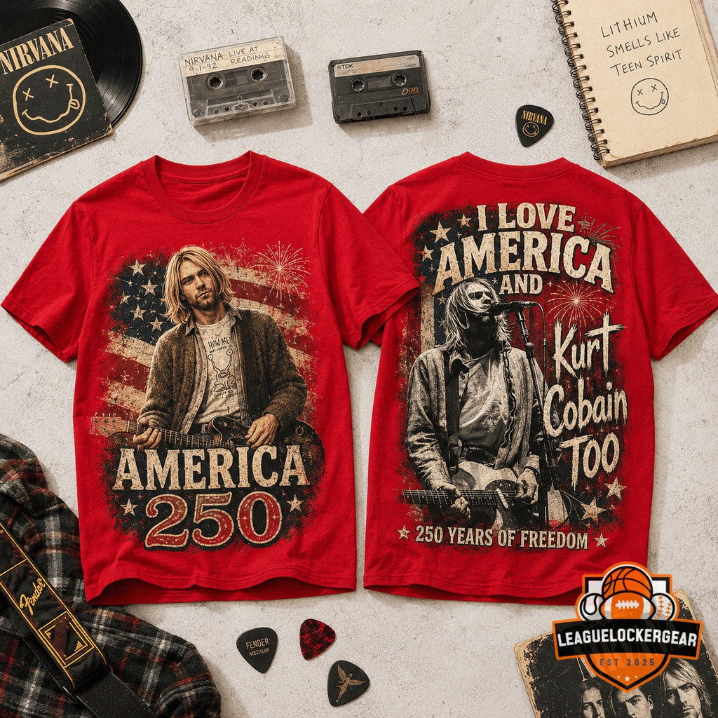 Kurt Cobain America 250 Years of Freedom T-Shirt - LeagueLockerGear
