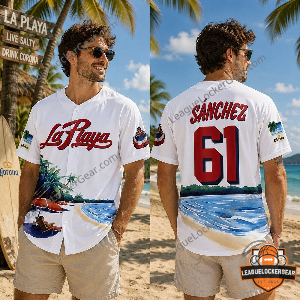 MLB Beach Connect Series Cristopher Sanchez La Playa Baseball Jersey - LeagueLockerGear