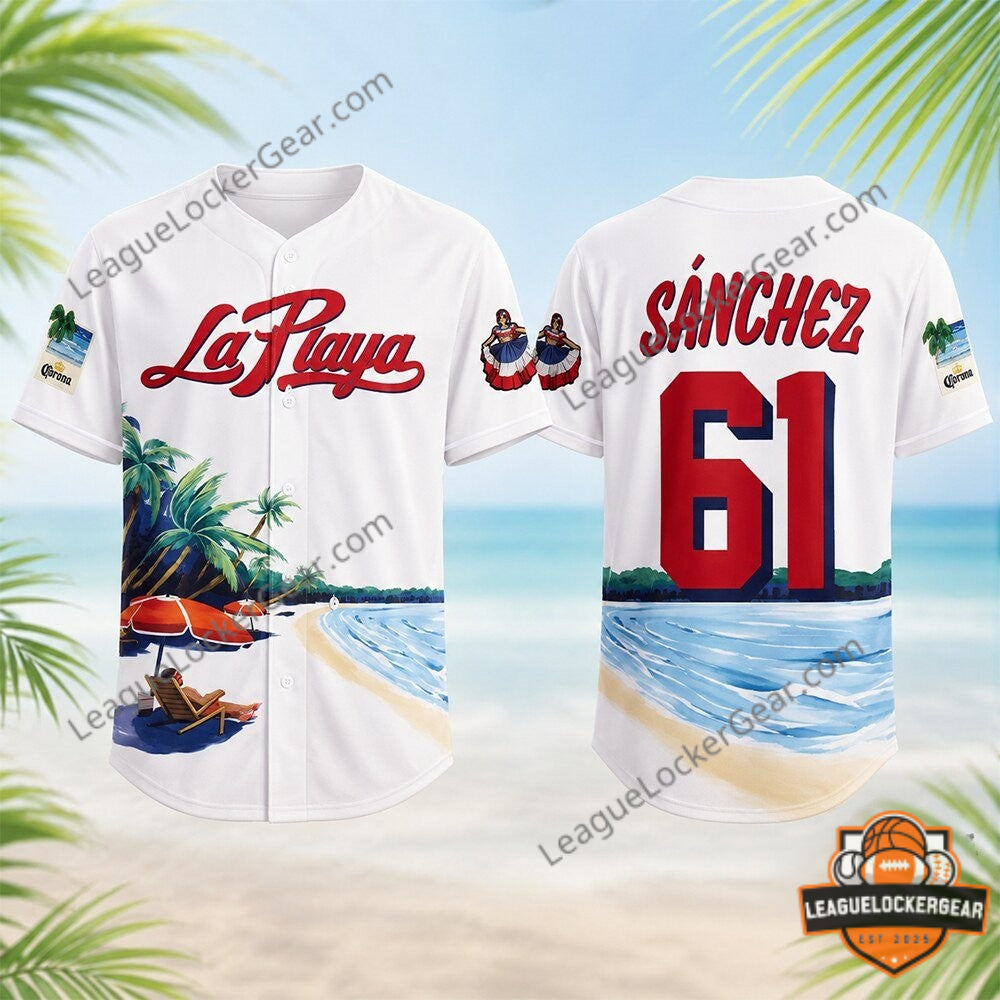 MLB Beach Connect Series Cristopher Sanchez La Playa Baseball Jersey - LeagueLockerGear
