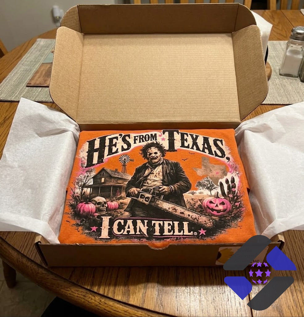 Leatherface He's From Texas I Can Tell Horror Halloween T-Shirt