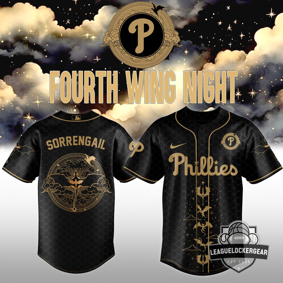 MLB Fourth Wing Night Sorrengail Baseball Jersey - LeagueLockerGear