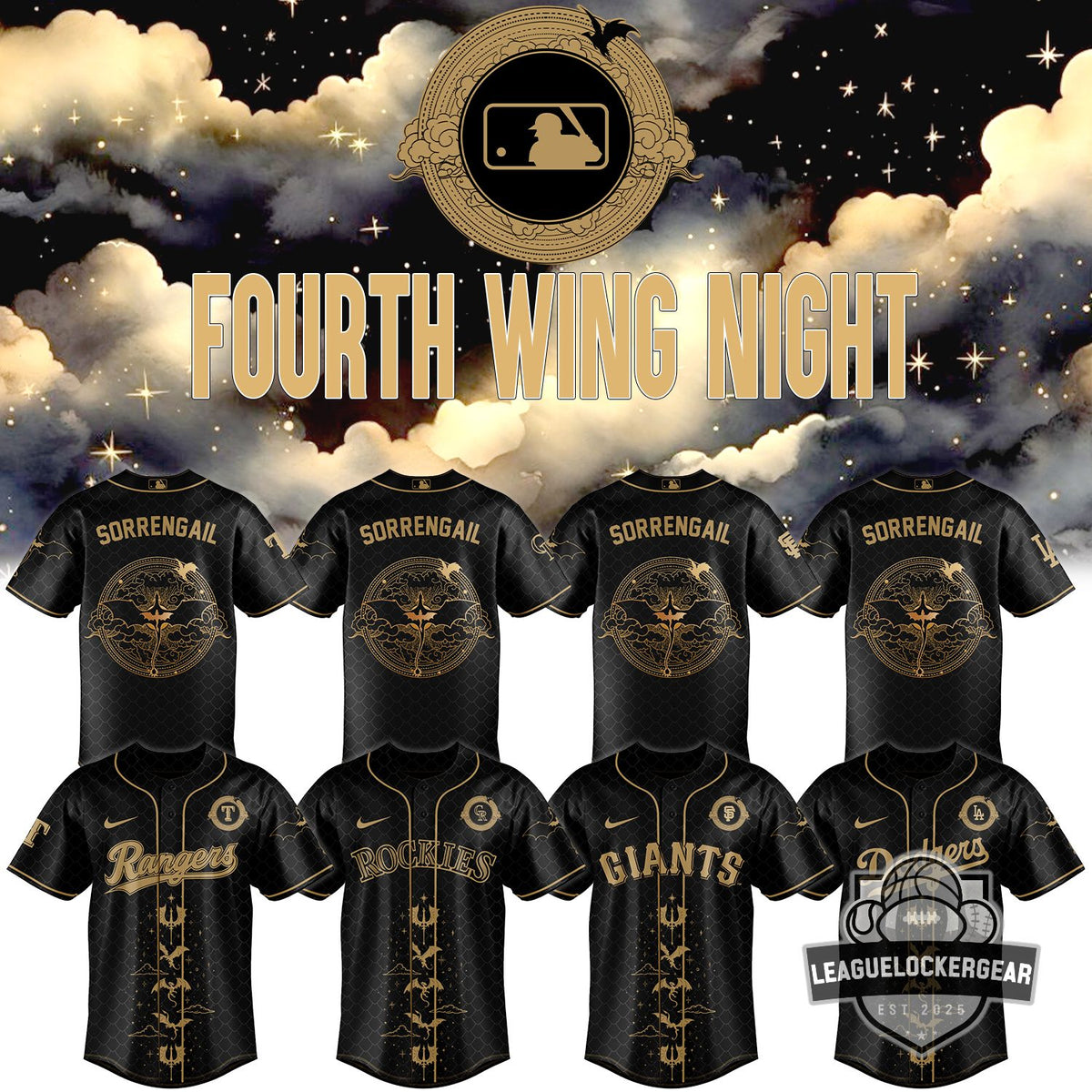 MLB Fourth Wing Night Sorrengail Baseball Jersey - LeagueLockerGear