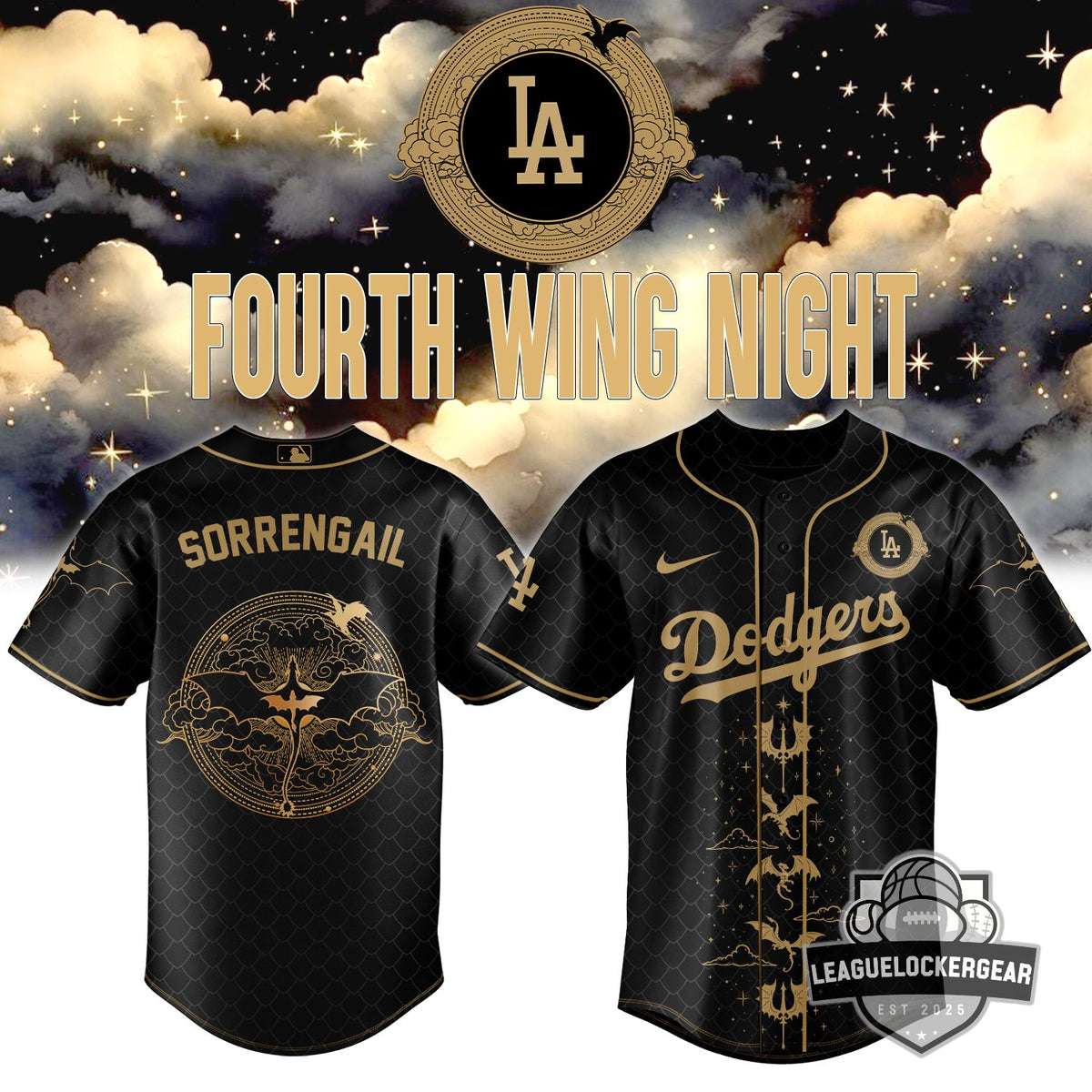 MLB Fourth Wing Night Sorrengail Baseball Jersey - LeagueLockerGear