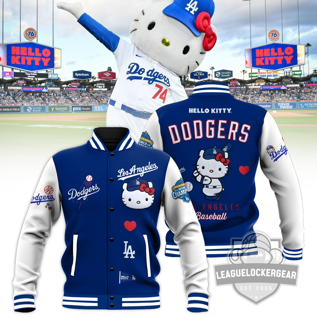 Los Angeles Dodgers Hello Kitty Varsity Jacket - LeagueLockerGear