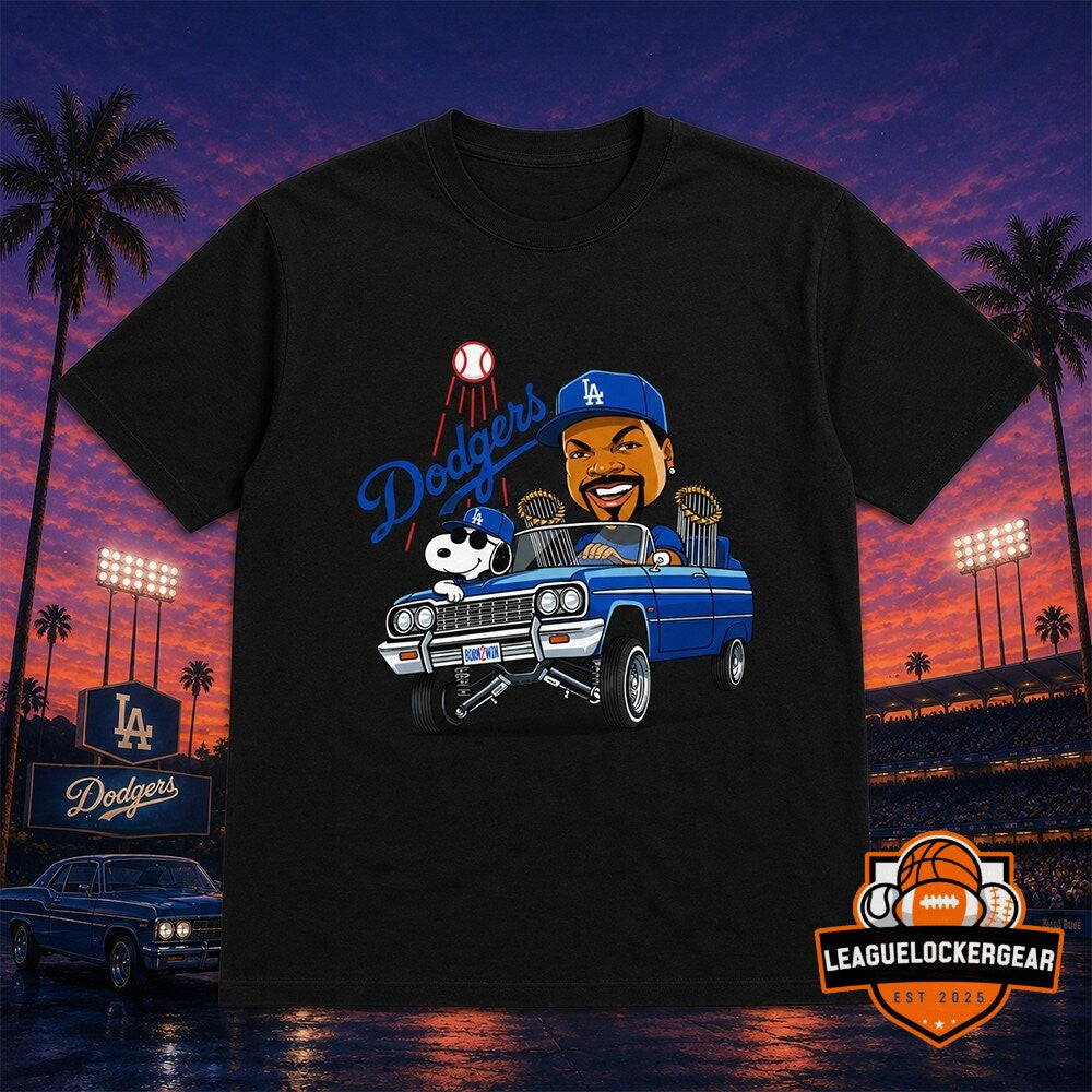 Los Angeles Dodgers Ice Cube Snoopy T-Shirt - LeagueLockerGear