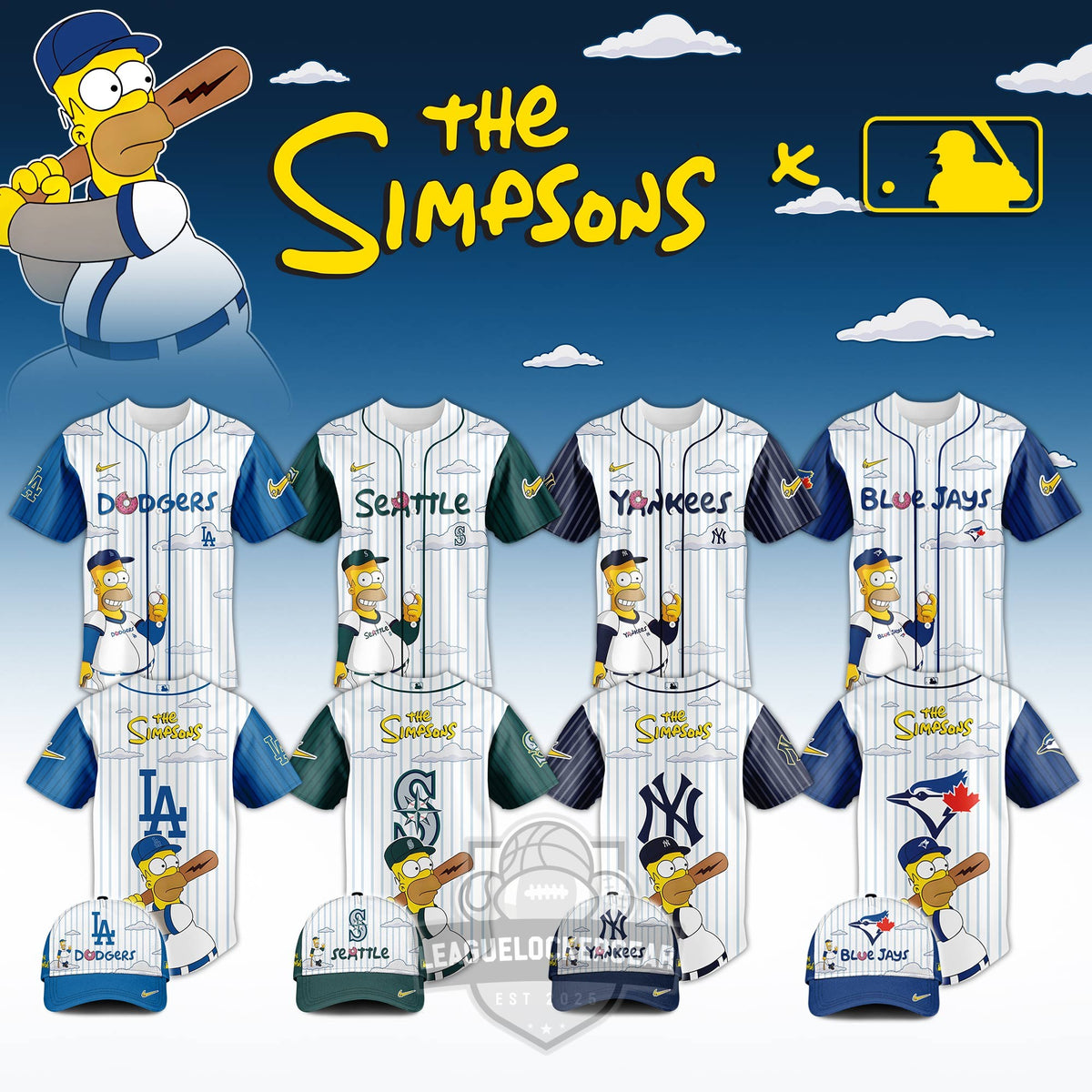 All Team MLB The Simpsons Baseball Jersey - LeagueLockerGear