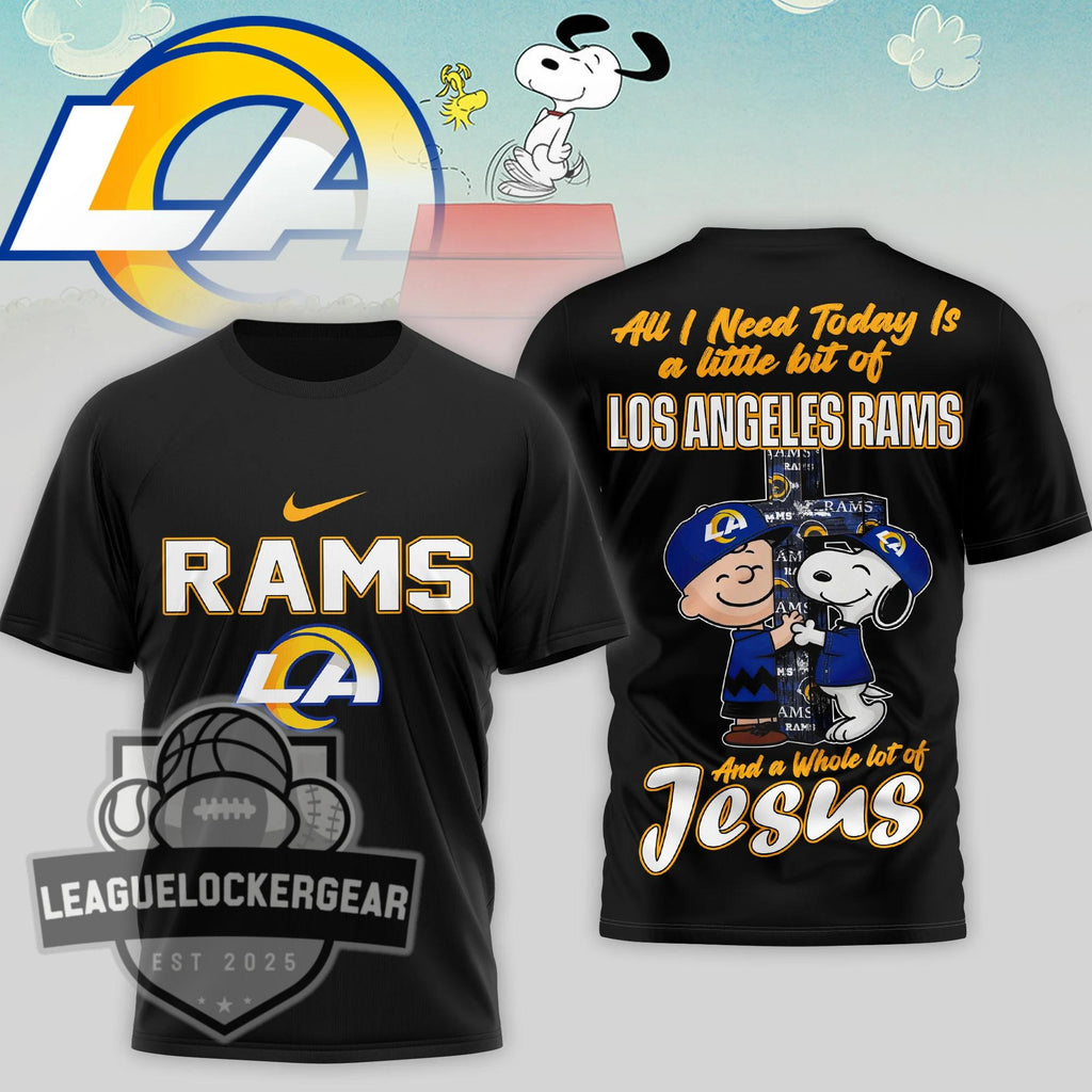 Los Angeles Rams Peanuts Charlie Brown Snoopy T-Shirt - LeagueLockerGear