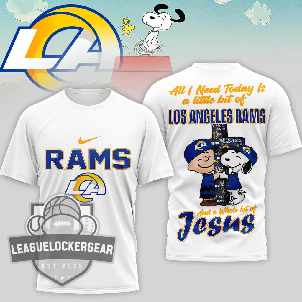 Los Angeles Rams Peanuts Charlie Brown Snoopy T-Shirt - LeagueLockerGear