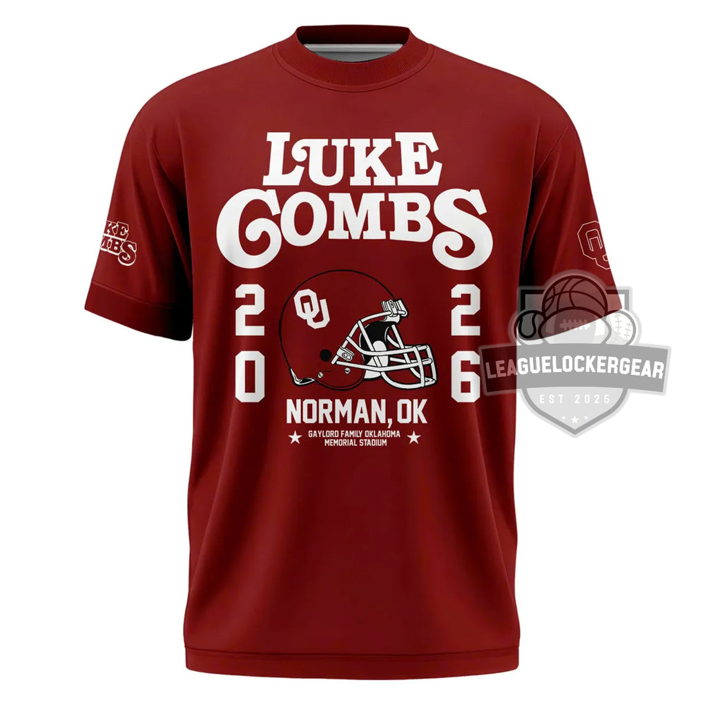 Luke Combs My Kinda Saturday Night Tour 2026 Oklahoma Memorial Stadium T-Shirt - LeagueLockerGear
