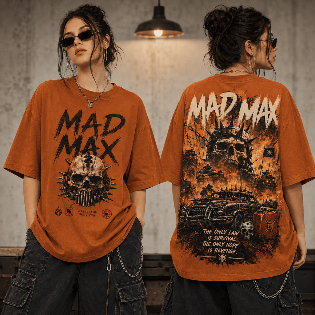 Mad Max Wasteland Survival & Revenge Post-Apocalyptic Skull T-Shirt - LeagueLockerGear