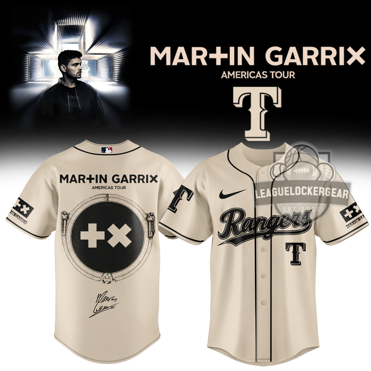 Martin Garrix Los Angeles Dodgers Americas Tour Baseball Jersey - LeagueLockerGear