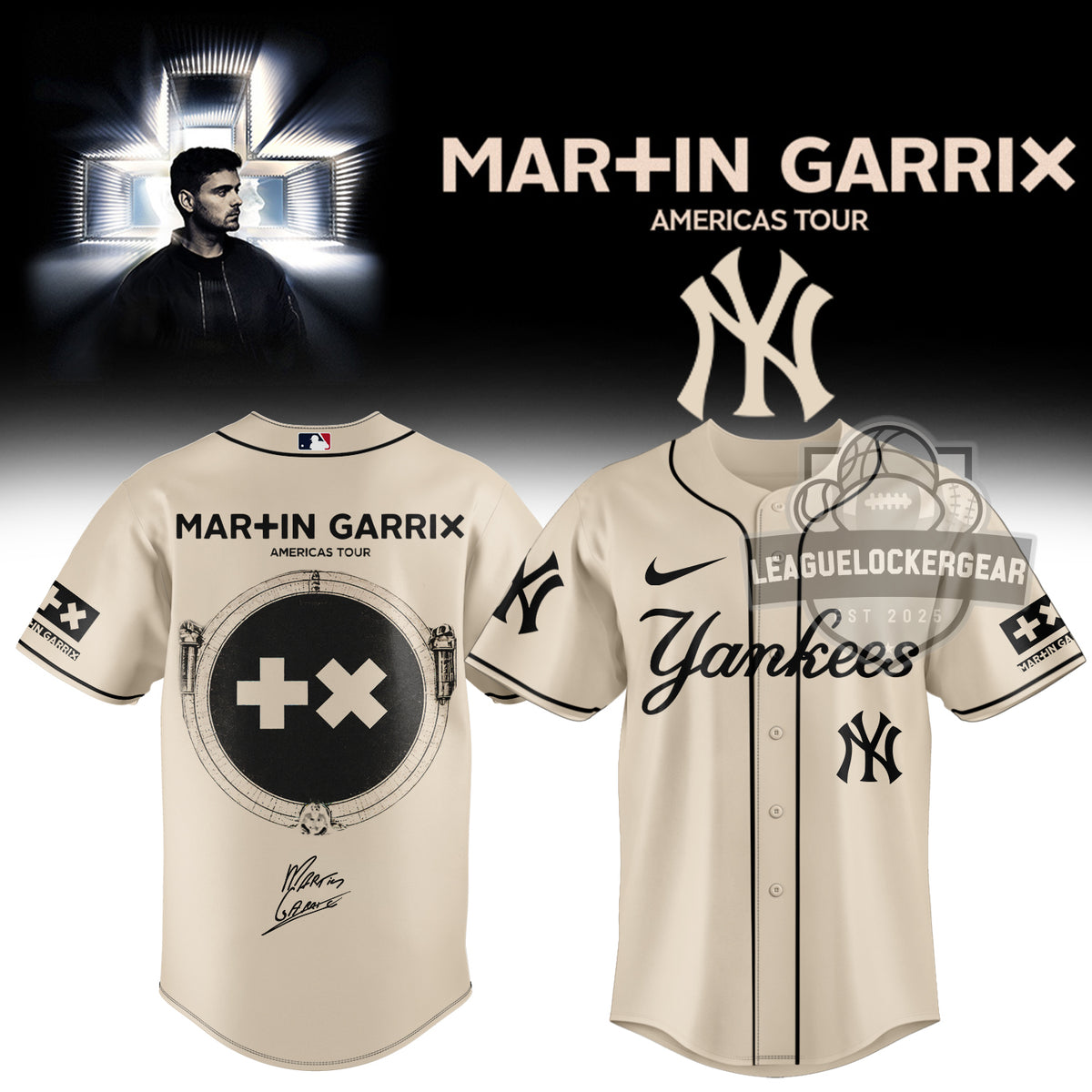 Martin Garrix Los Angeles Dodgers Americas Tour Baseball Jersey - LeagueLockerGear