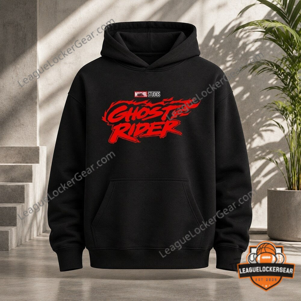Marvel Studios Ghost Rider flaming logo T-Shirt - LeagueLockerGear