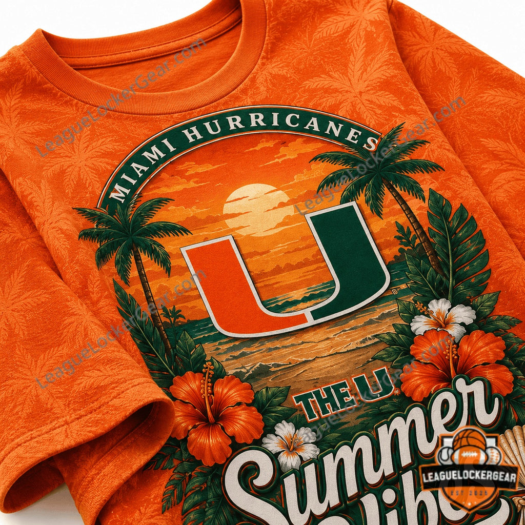 Miami Hurricanes Summer Vibes T-Shirt - LeagueLockerGear