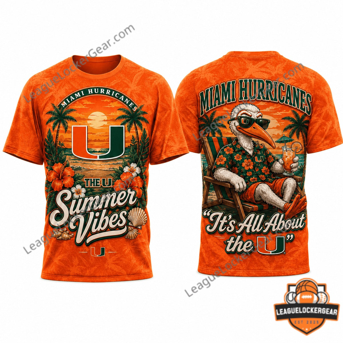 Miami Hurricanes Summer Vibes T-Shirt - LeagueLockerGear