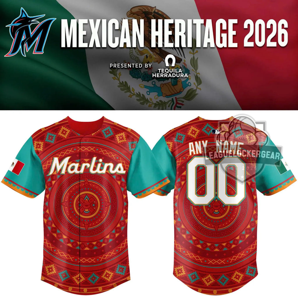 Miami Marlins Mexican Heritage 2026 Baseball Jersey - LeagueLockerGear