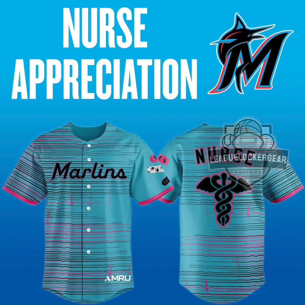 Miami Marlins Nurse Appreciation Baseball Jersey - LeagueLockerGear