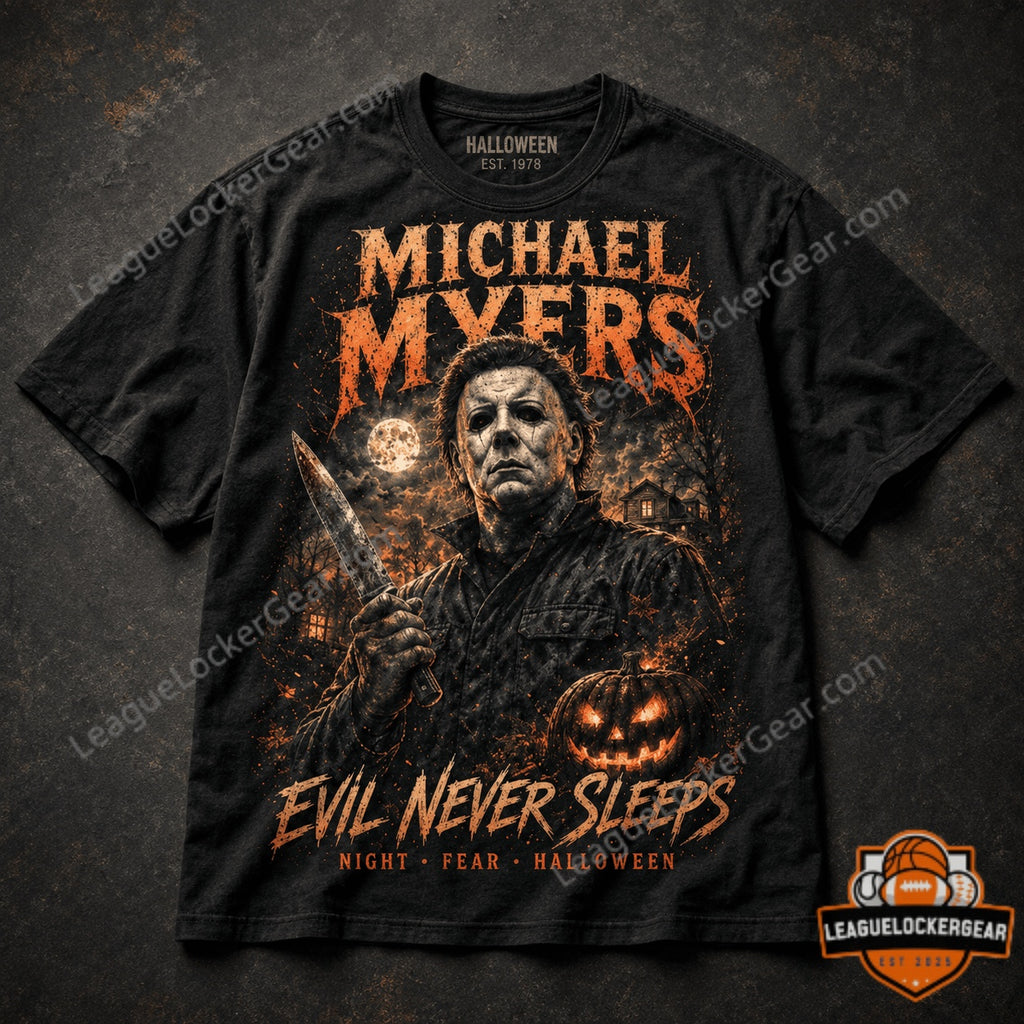 Michael Myers Halloween Est 1978 Evil Never Sleeps T-Shirt - LeagueLockerGear