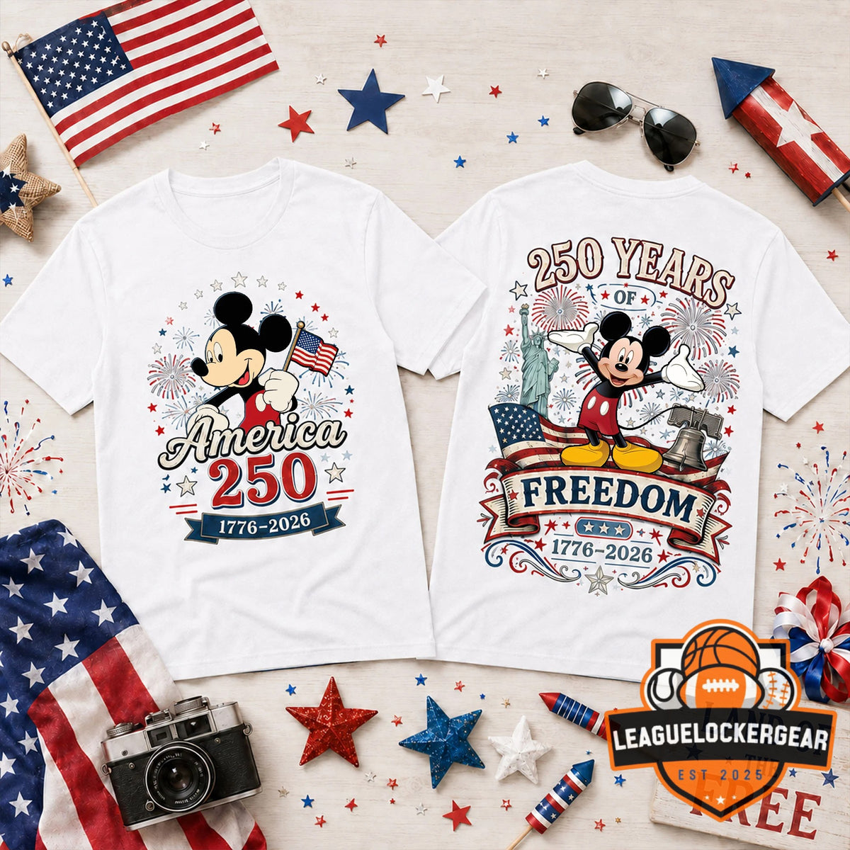 Mickey Mouse America 250 1776-2026 T-Shirt - LeagueLockerGear