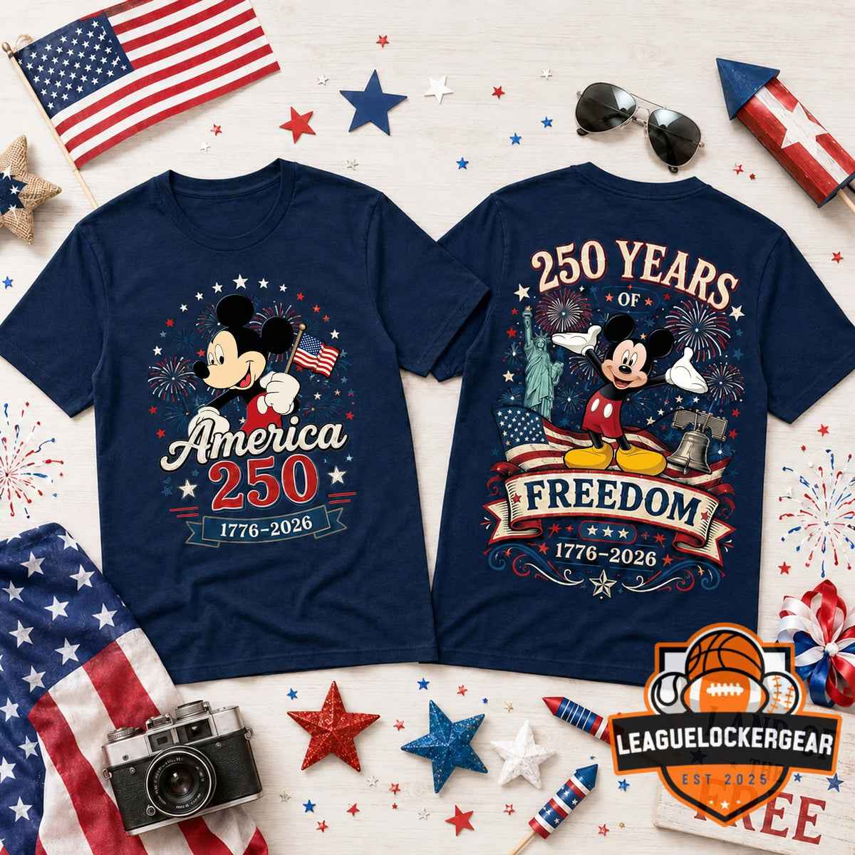 Mickey Mouse America 250 1776-2026 T-Shirt - LeagueLockerGear