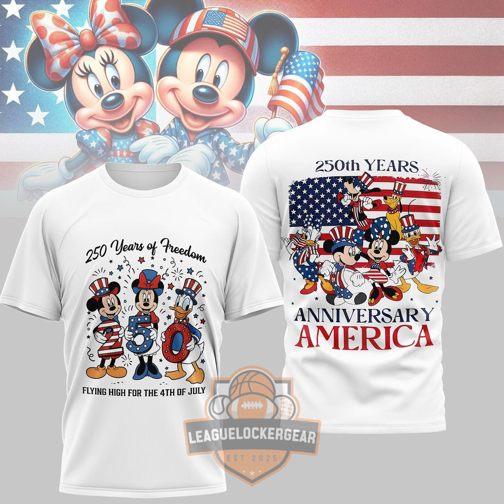 Mickey Mouse & Friends 250th Anniversary of America T-Shirt - LeagueLockerGear