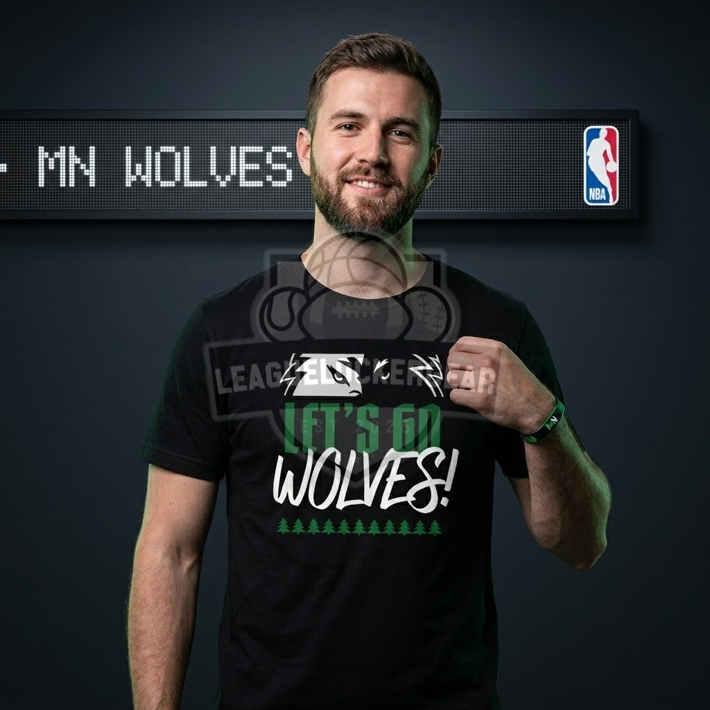 Minnesota Timberwolves Wolves Back Let's Go Wolves T-Shirt - LeagueLockerGear