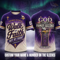 Minnesota Vikings Walk by Faith 3D T-Shirt - LeagueLockerGear