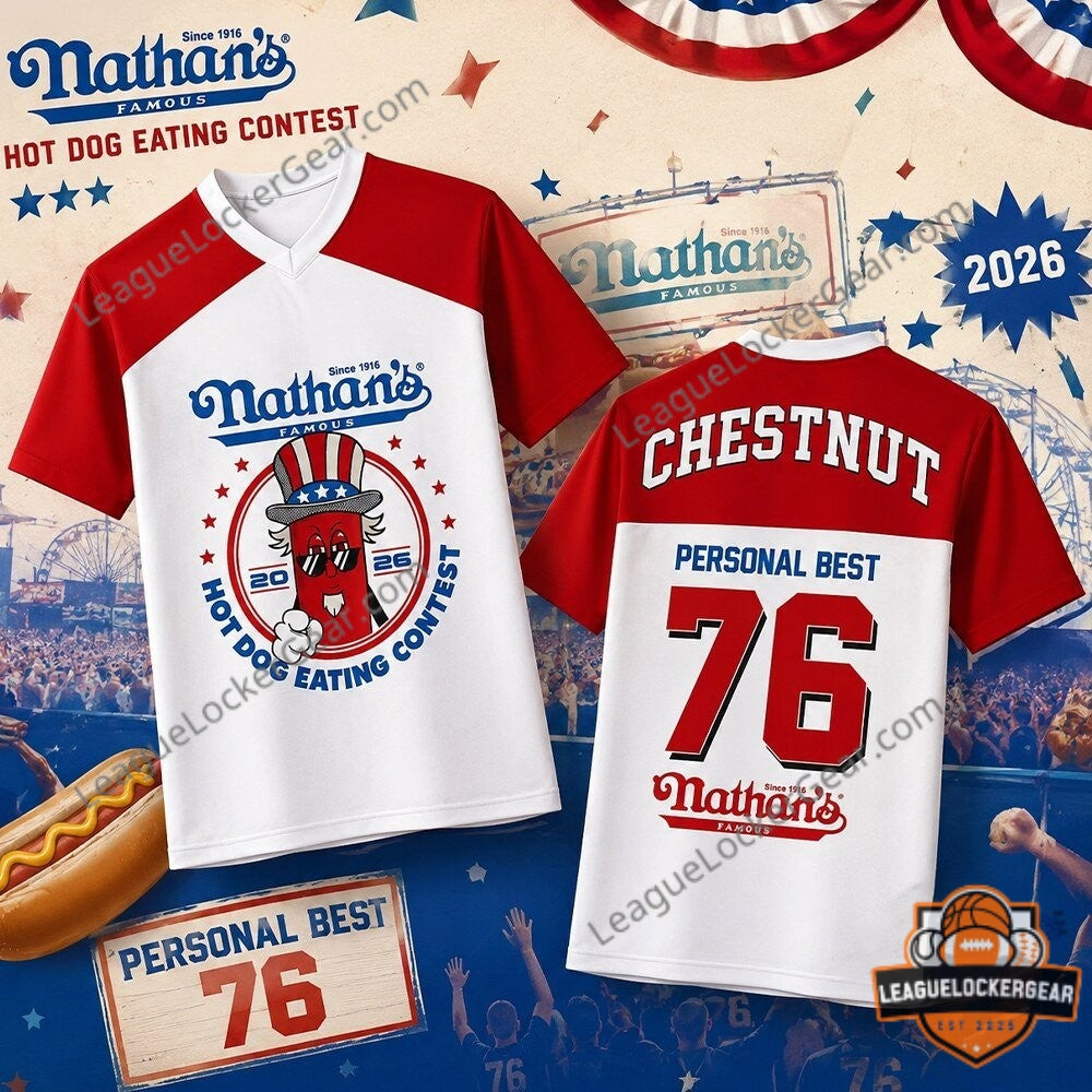 Joey Chestnut Nathan's Hot Dog Contest Jersey Shirt - LeagueLockerGear