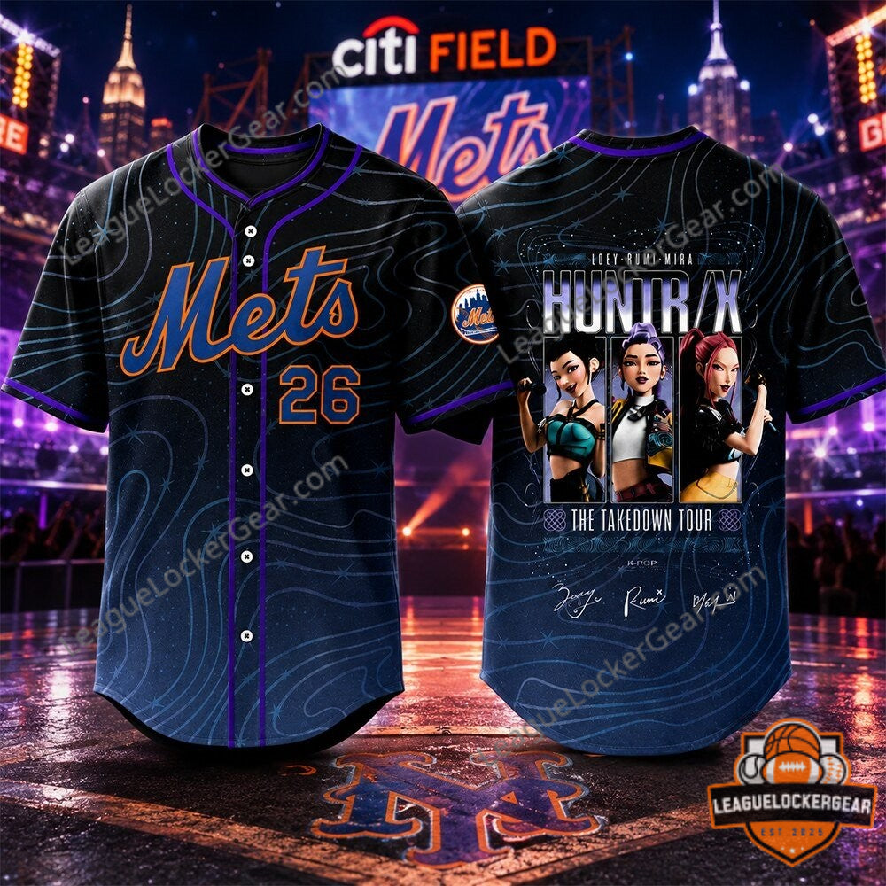 New York Mets HUNTR/X The Takedown Tour K-POP Baseball Jersey - LeagueLockerGear