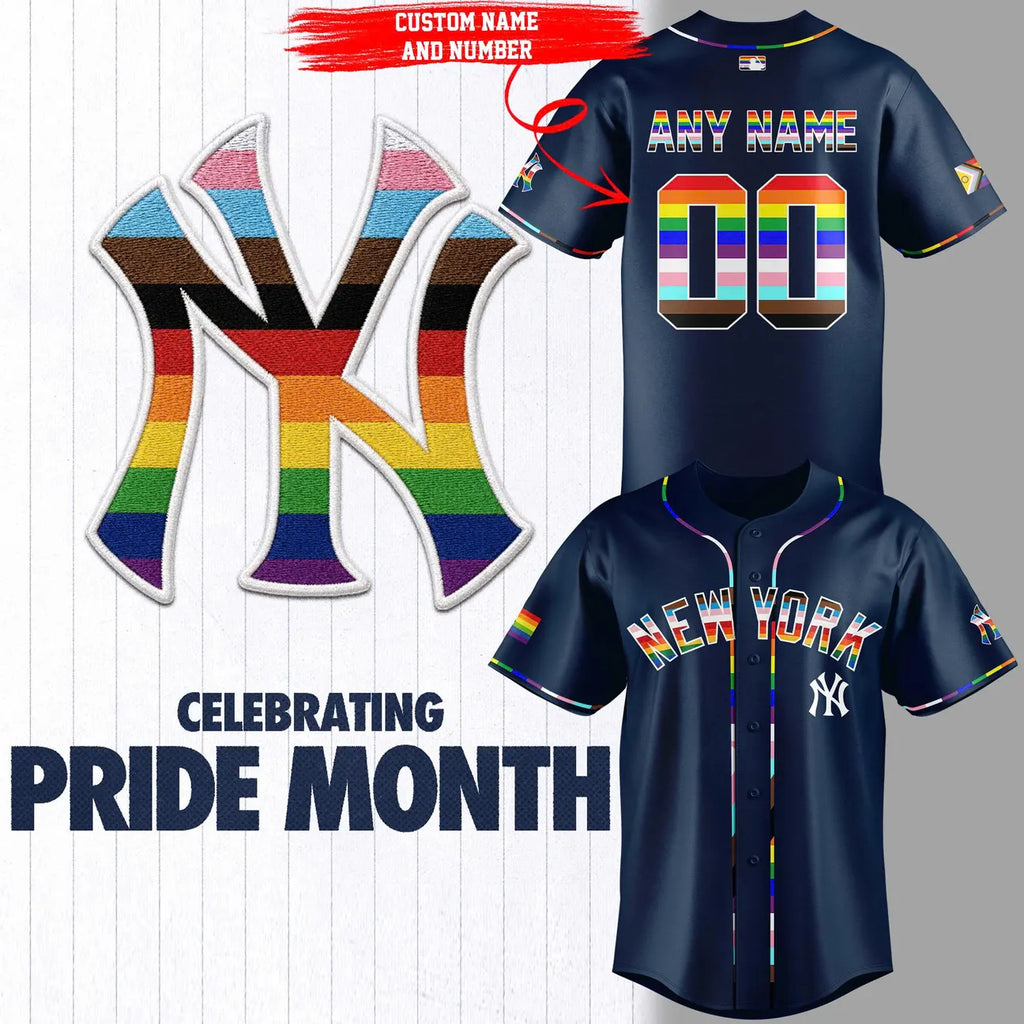 New York Yankees Celebrating Pride Month Baseball Jersey - LeagueLockerGear