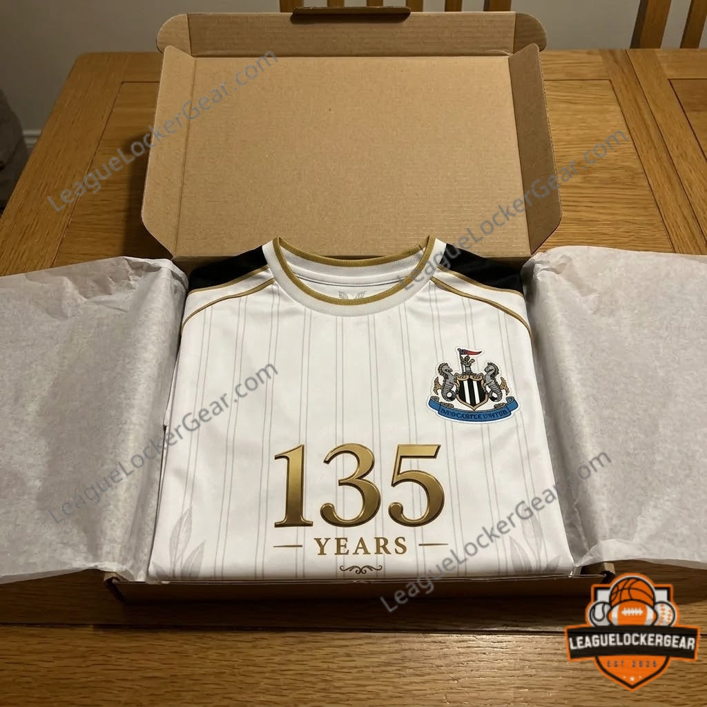 Newcastle United 135th Anniversary 3D White T-Shirt - LeagueLockerGear