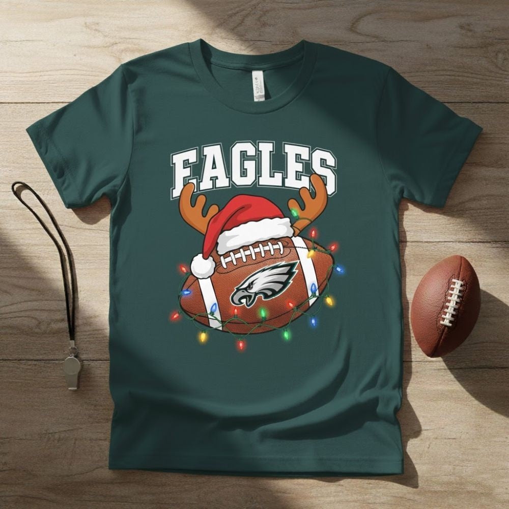 NFL Christmas Team T-Shirt – 2025 Holiday Football Exclusive Lights Tee (Choose Your Team) - LeagueLockerGear
