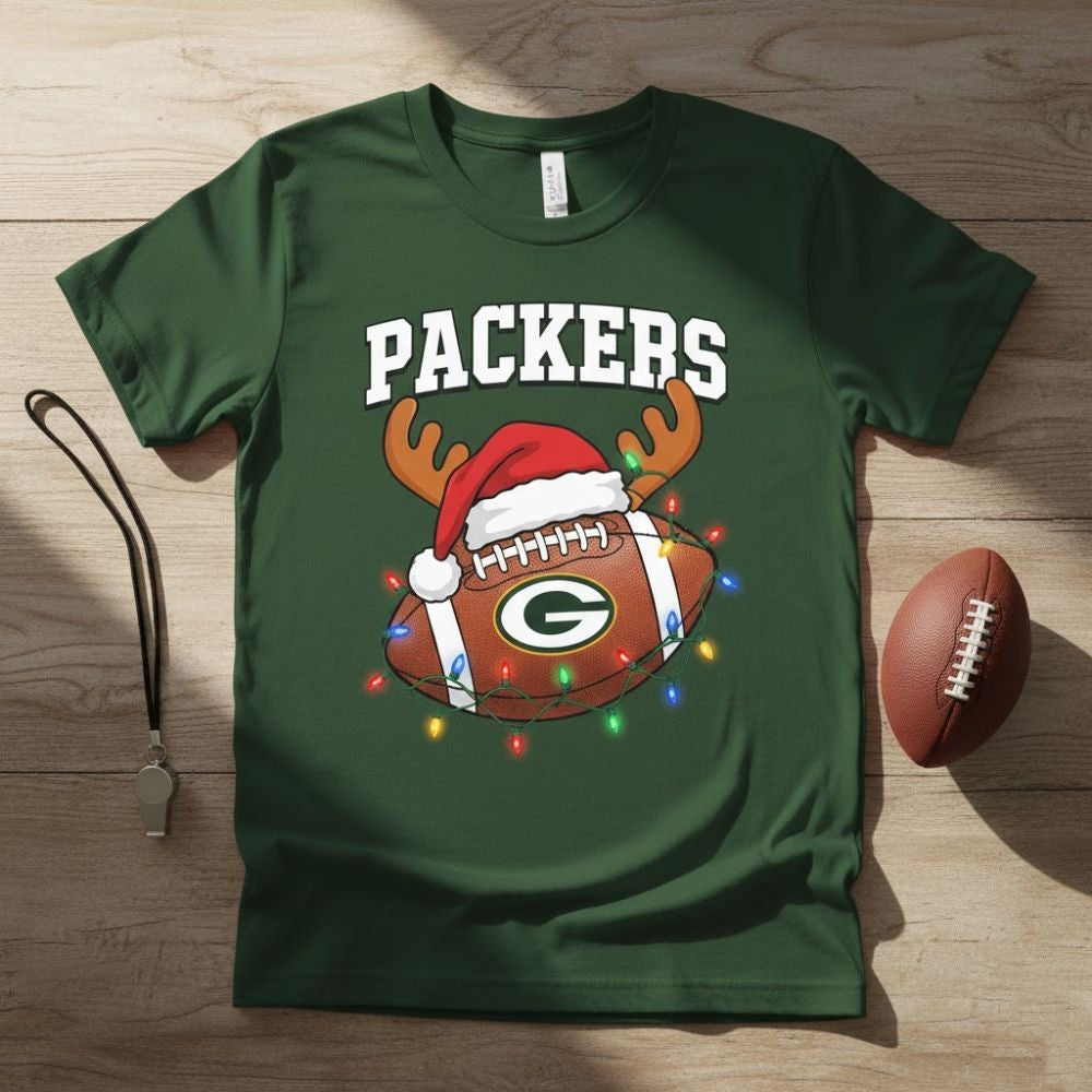 NFL Christmas Team T-Shirt – 2025 Holiday Football Exclusive Lights Tee (Choose Your Team) - LeagueLockerGear