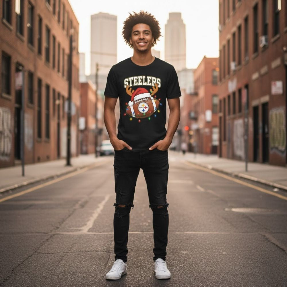 NFL Christmas Team T-Shirt – 2025 Holiday Football Exclusive Lights Tee (Choose Your Team) - LeagueLockerGear