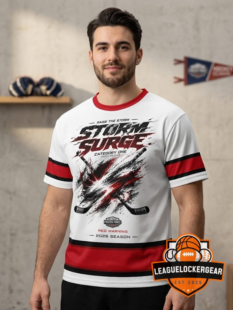 North Ice Club Storm Surge Category One Red Warning 2026 Season T-Shirt - LeagueLockerGear