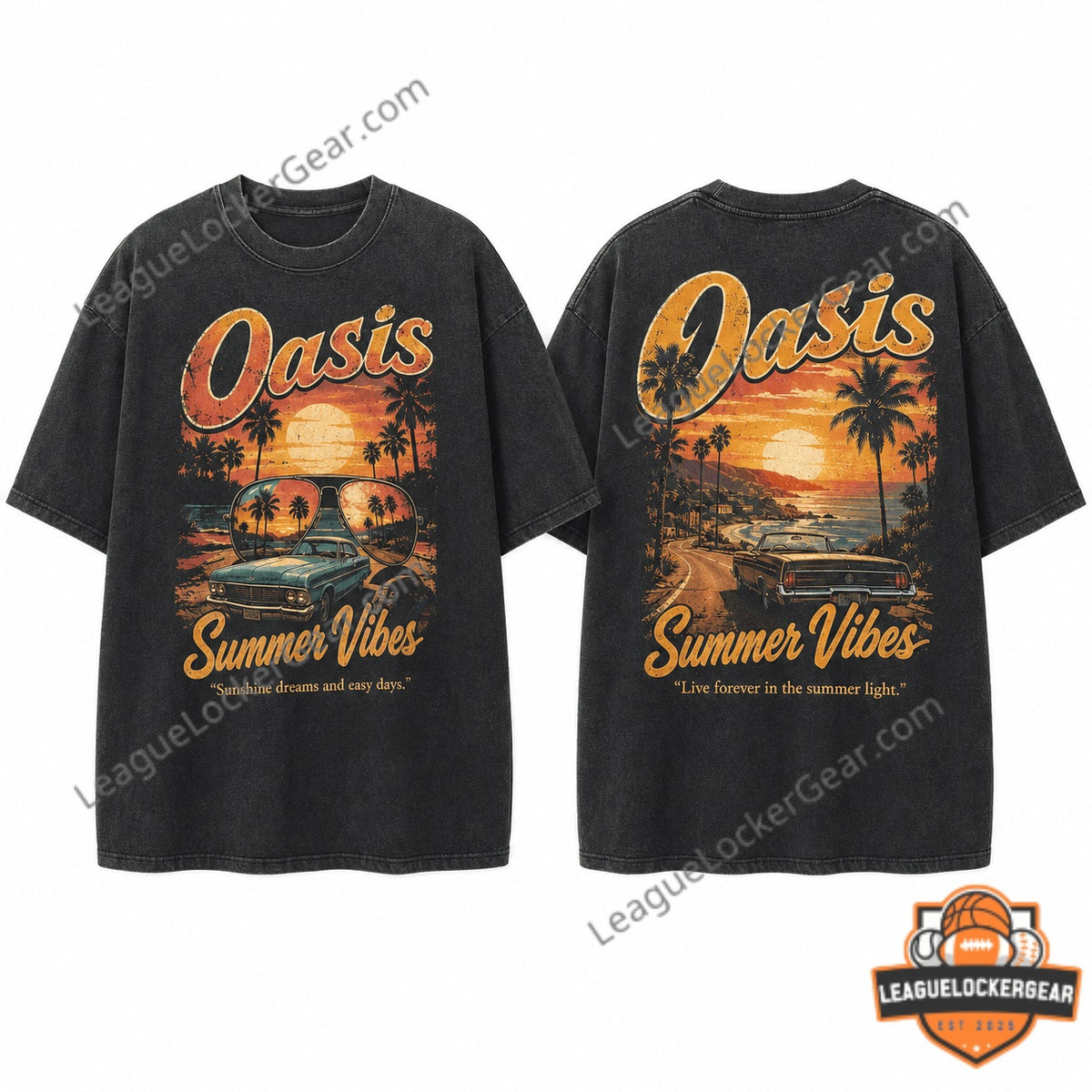 Oasis Summer Vibes Vintage Sunset T-Shirt - LeagueLockerGear