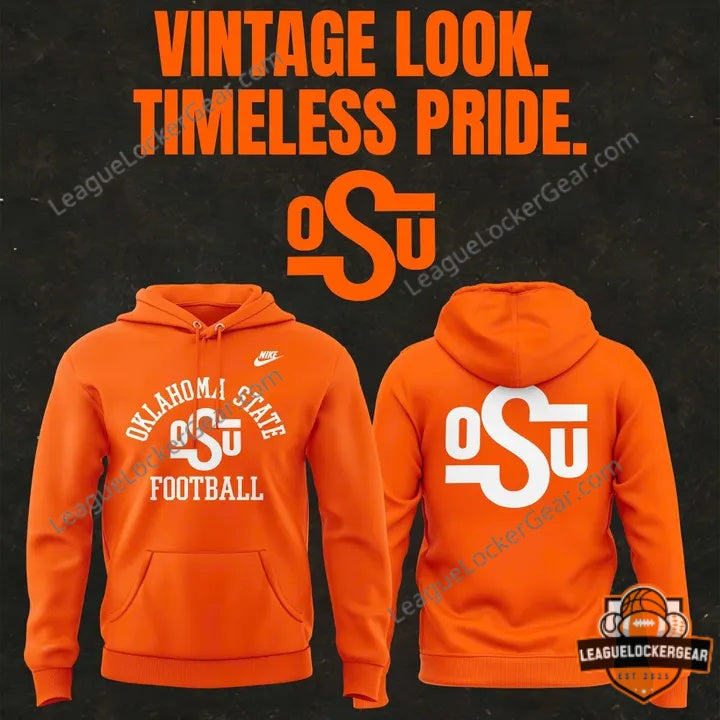 Oklahoma State Cowboys Vintage Look Timeless Pride Football Hoodie